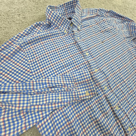 Vineyard Vines Mens Large Slim Fit Whale Flannel Shirt Long Sleeve Button - Picture 1 of 11
